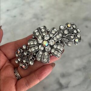 Elegant Silver Floral Hair Clip- perfect for bride